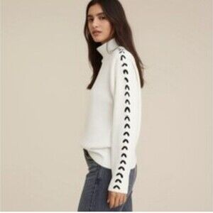 Tahari Sweater Women's Small‎ Cream Viscose Pullover Stretch NWT